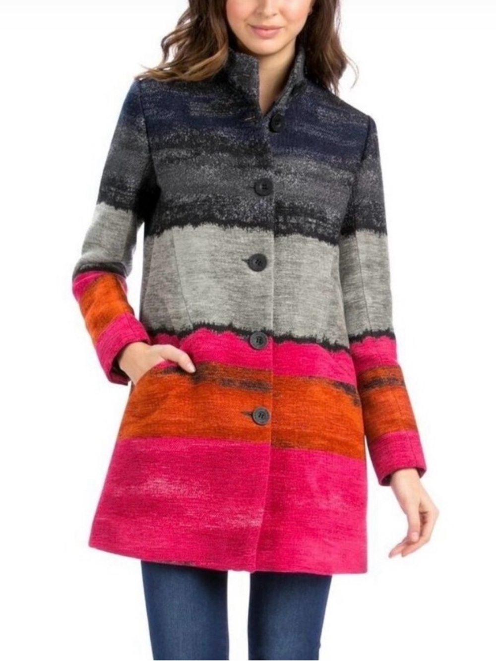 Desigual Size 46 XXL Tango Passion Button Closure Coat Jacket womens